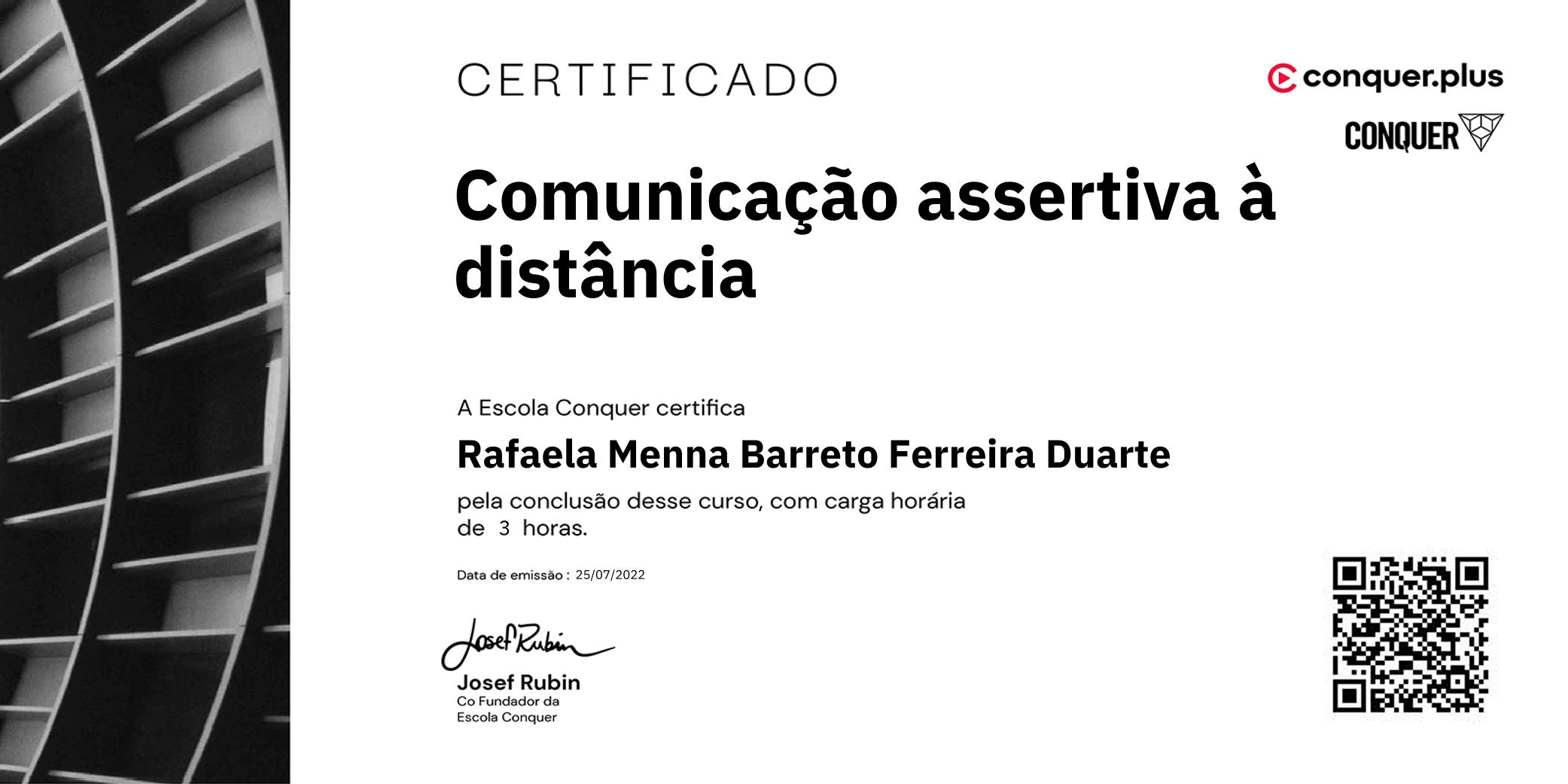 Certificado de Comunicação assertiva à distância